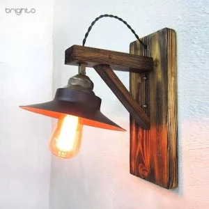 چراغ دیواری چوبی کلاه دار