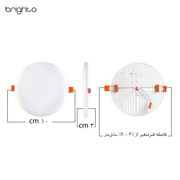 سایز پنل گرد 10 وات
